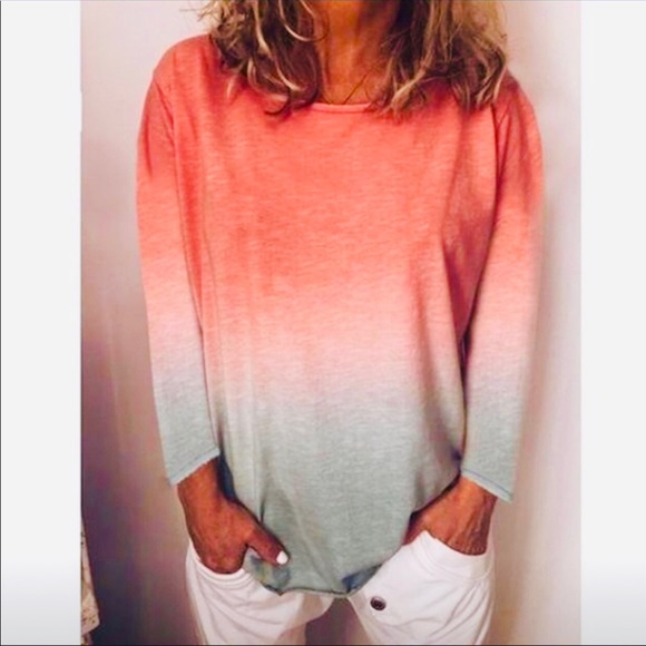 Paradise Boutique Tops - Long sleeve Rose Red Tie Dye Shirt